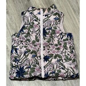 Crazy 8 girls floral puffer vest medium‎ 7/8. Warm fleece lined